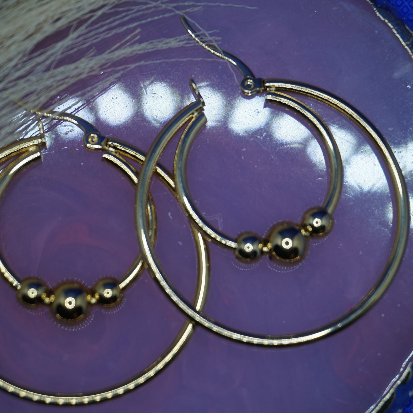 Hoops with Gold Beads
