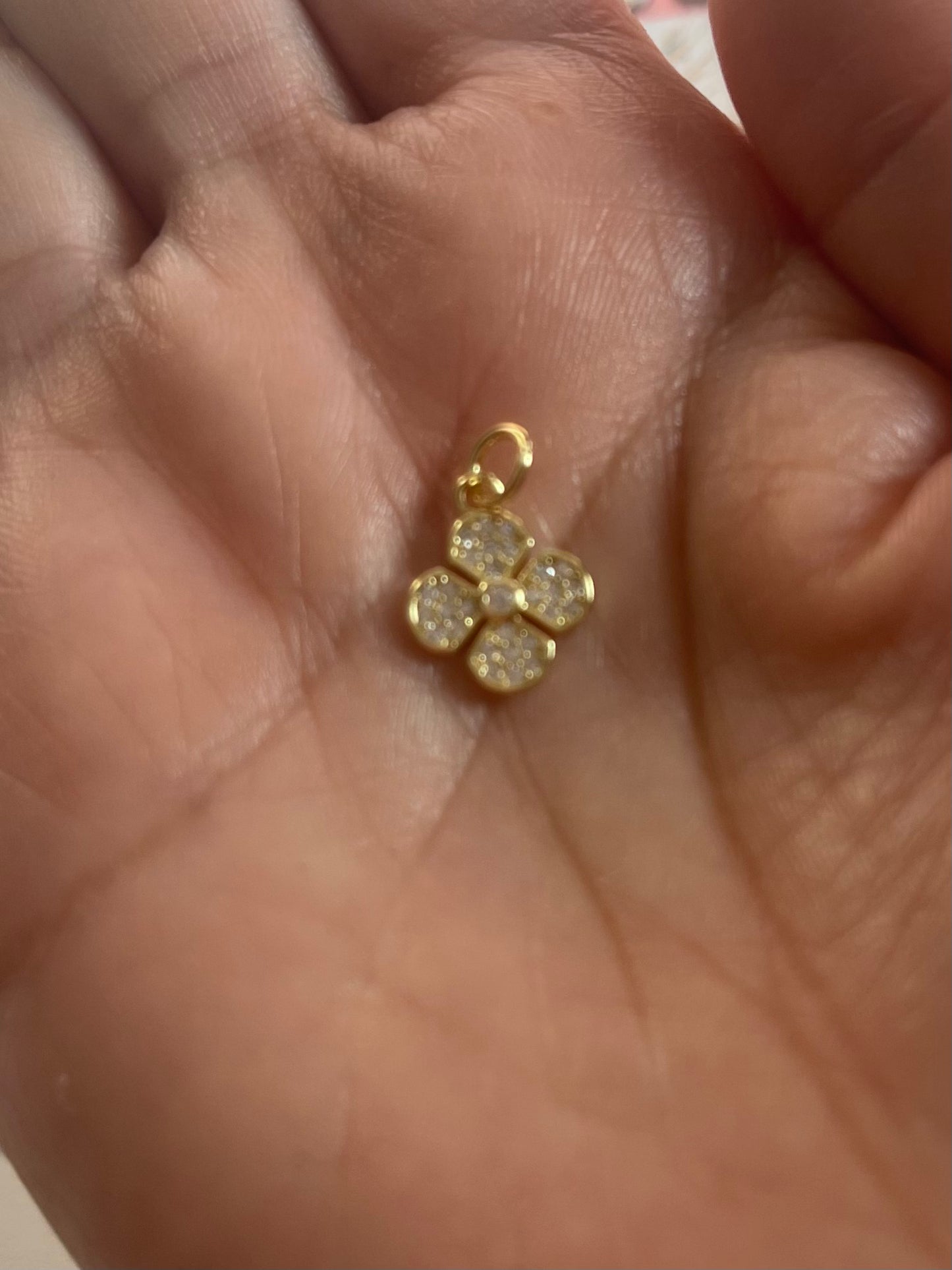 Flower Zircon charm