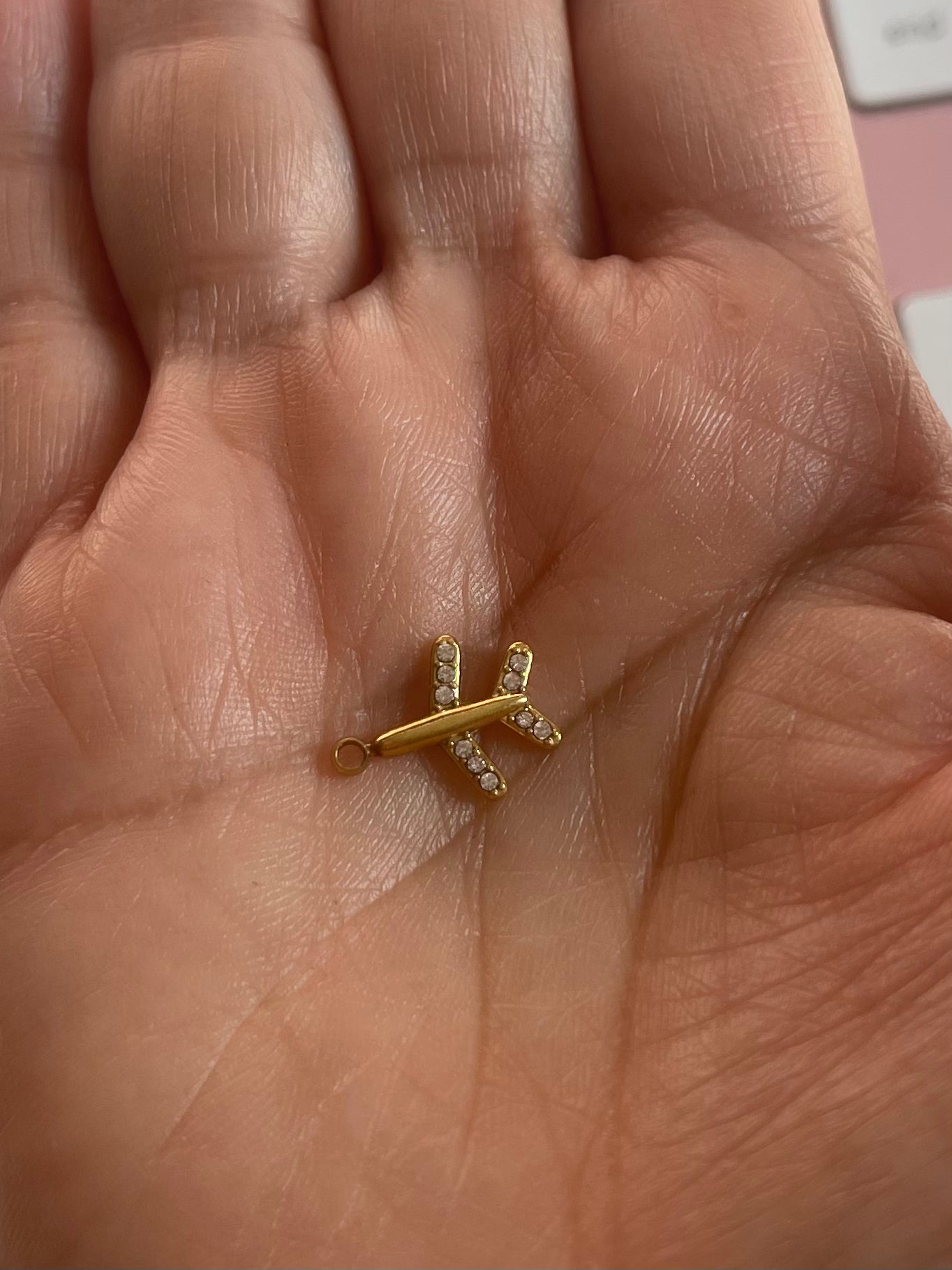 Airplane zircon charm