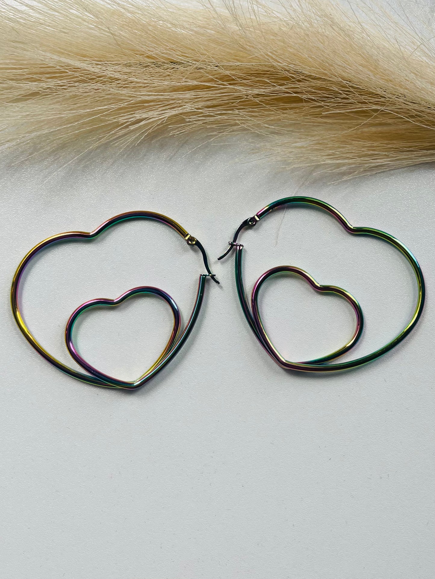 Heart Hoops Multi color earrings