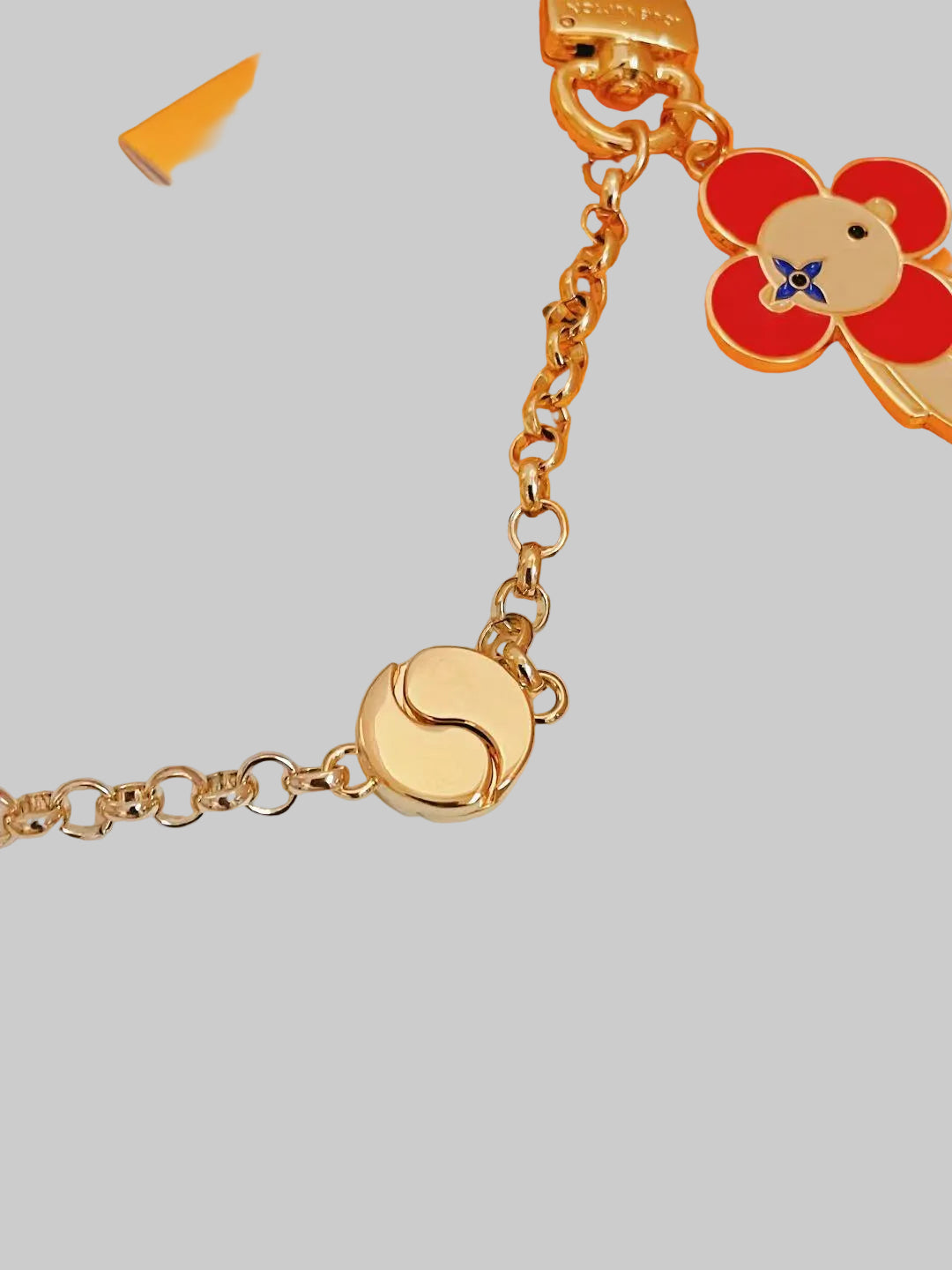 LV Pink/Yellow Vivianne bag charm