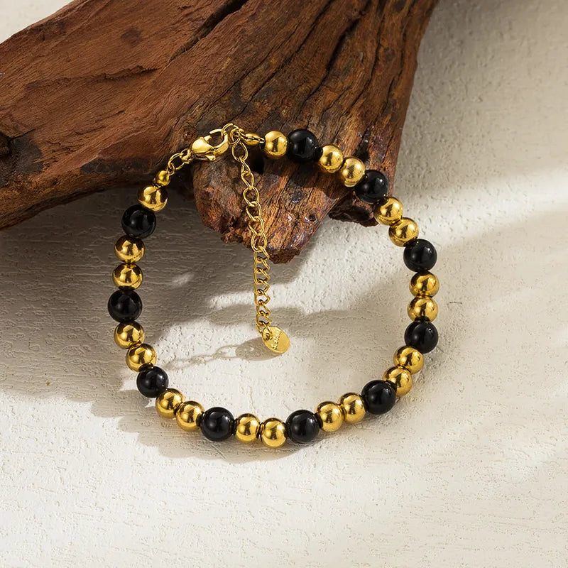 Gold/Black beads Bracelet