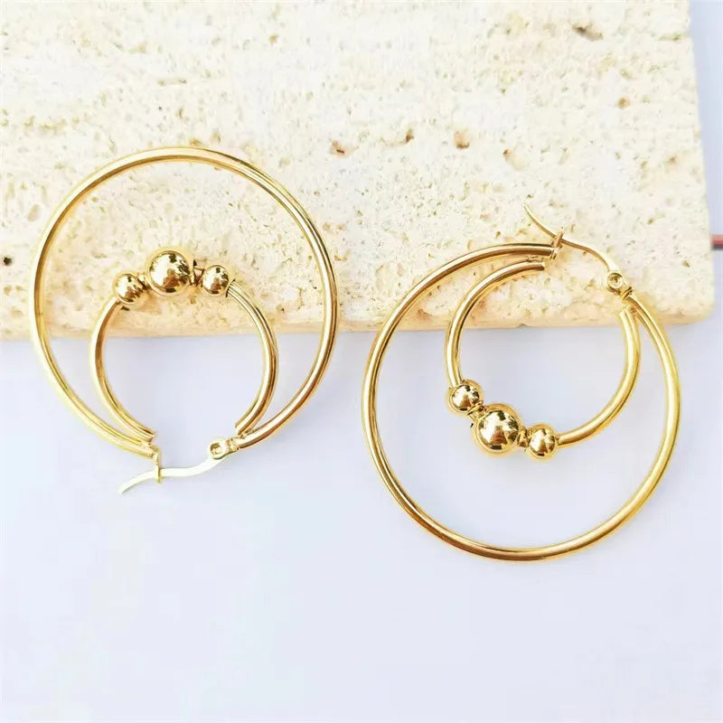 Hoops with Gold Beads