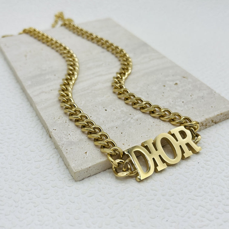 Large CD link necklace