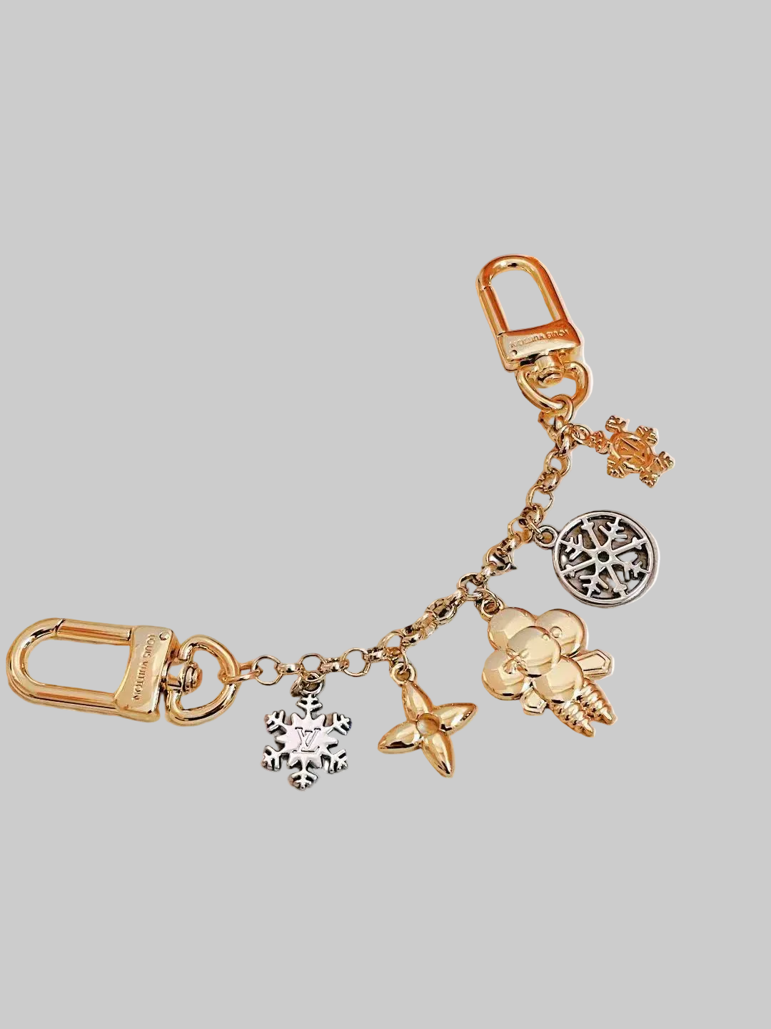 LV Vivianne snowflake gold bag charm