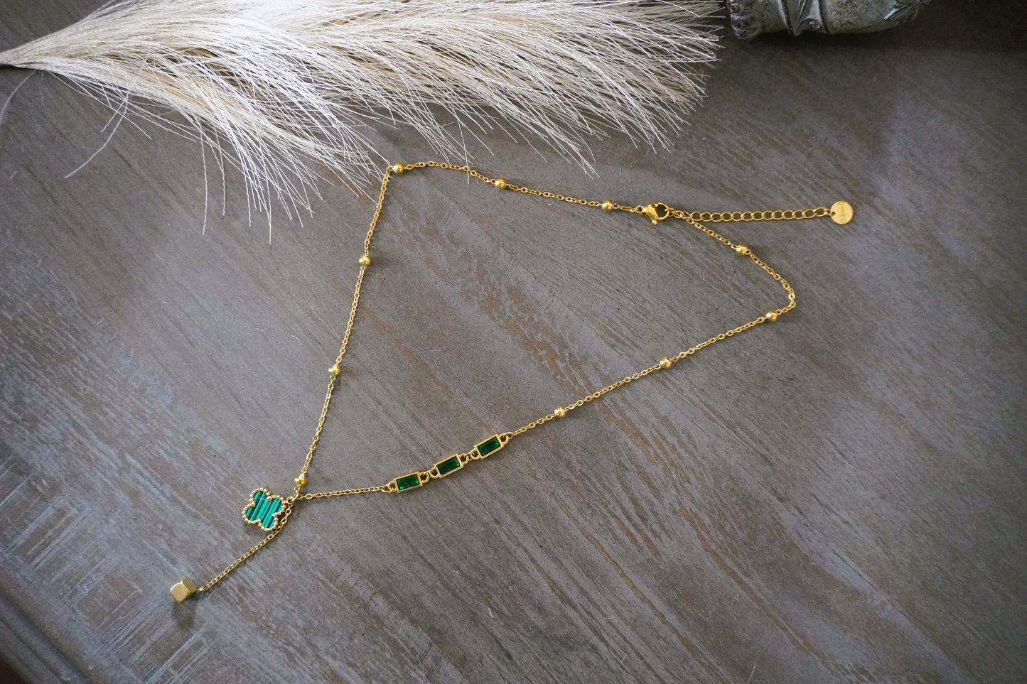 Clover and Emerald Necklace