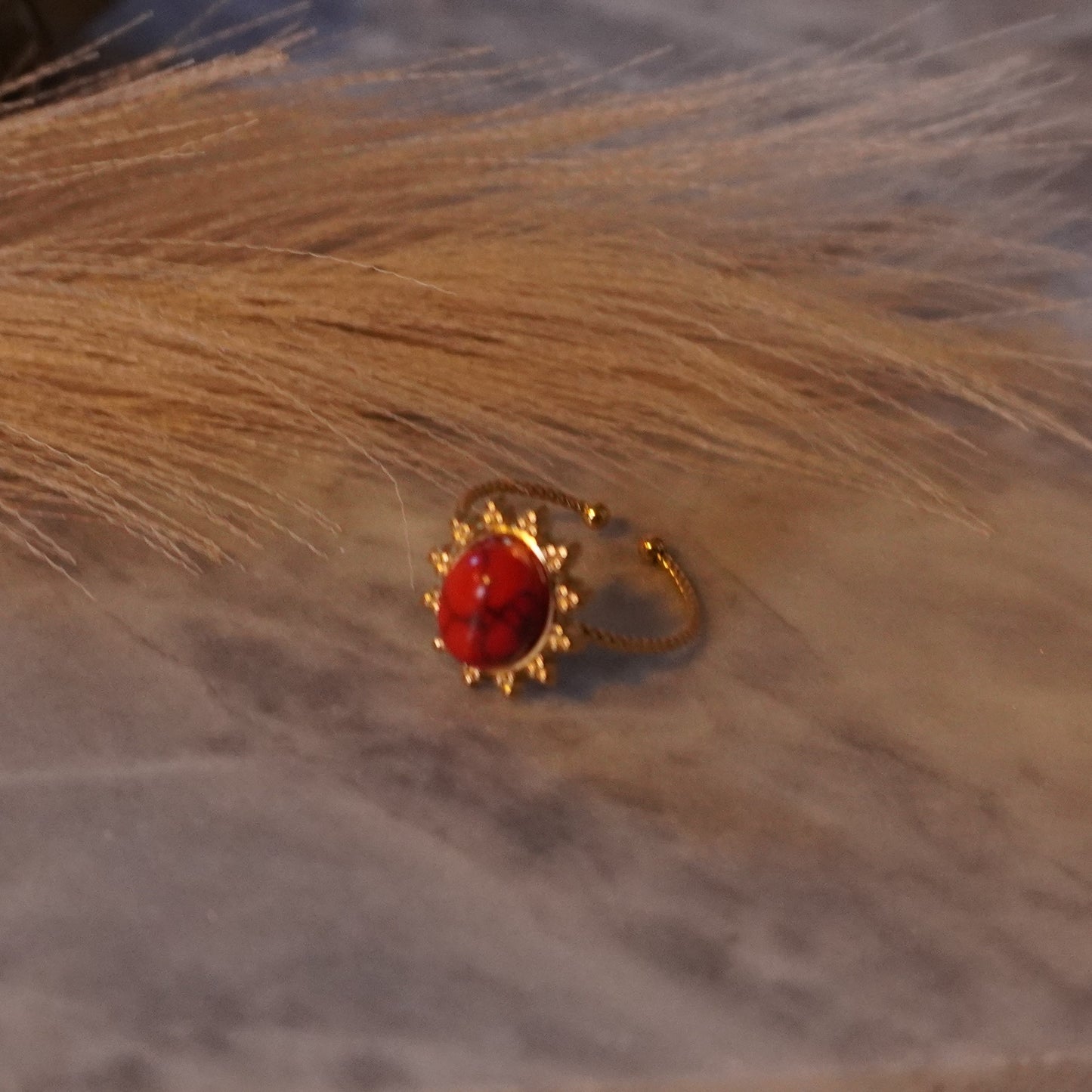 Red Turquoise Ring