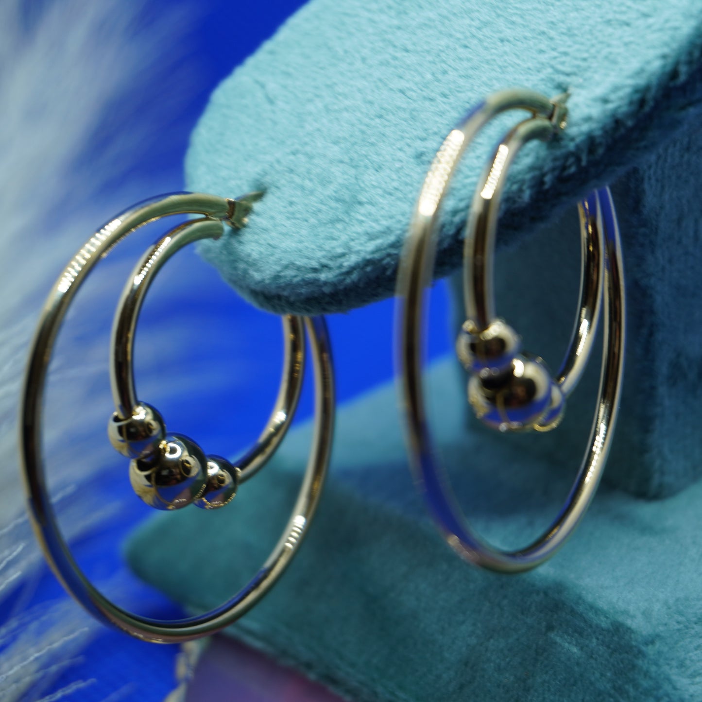 Hoops with Gold Beads