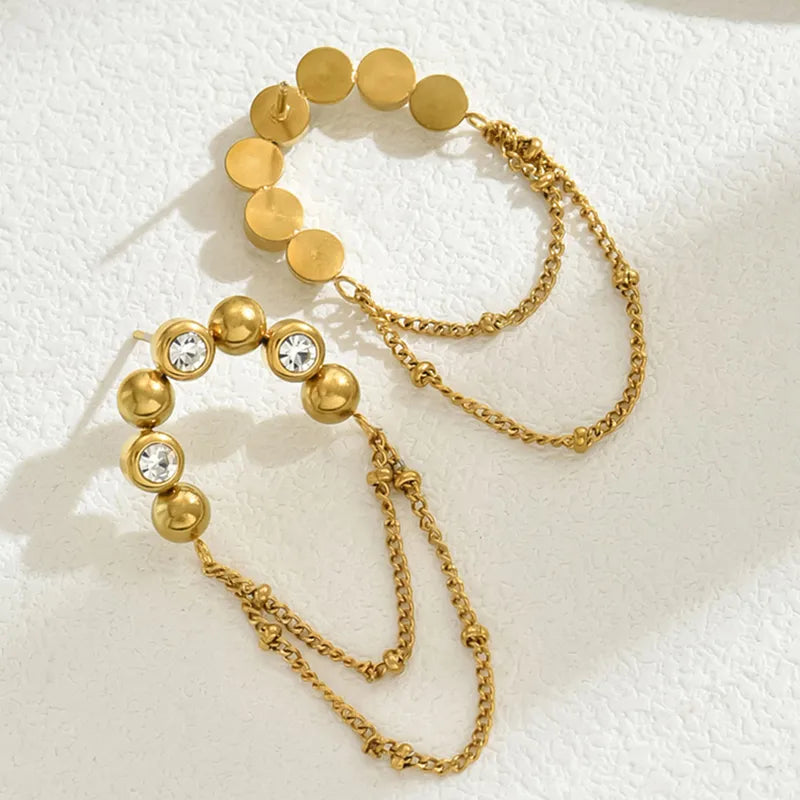 Chain Drop earrings with zircon