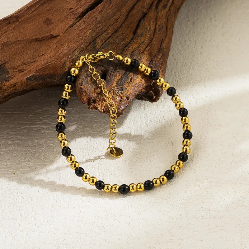 Gold/Black beads Bracelet