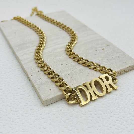 Large CD link necklace