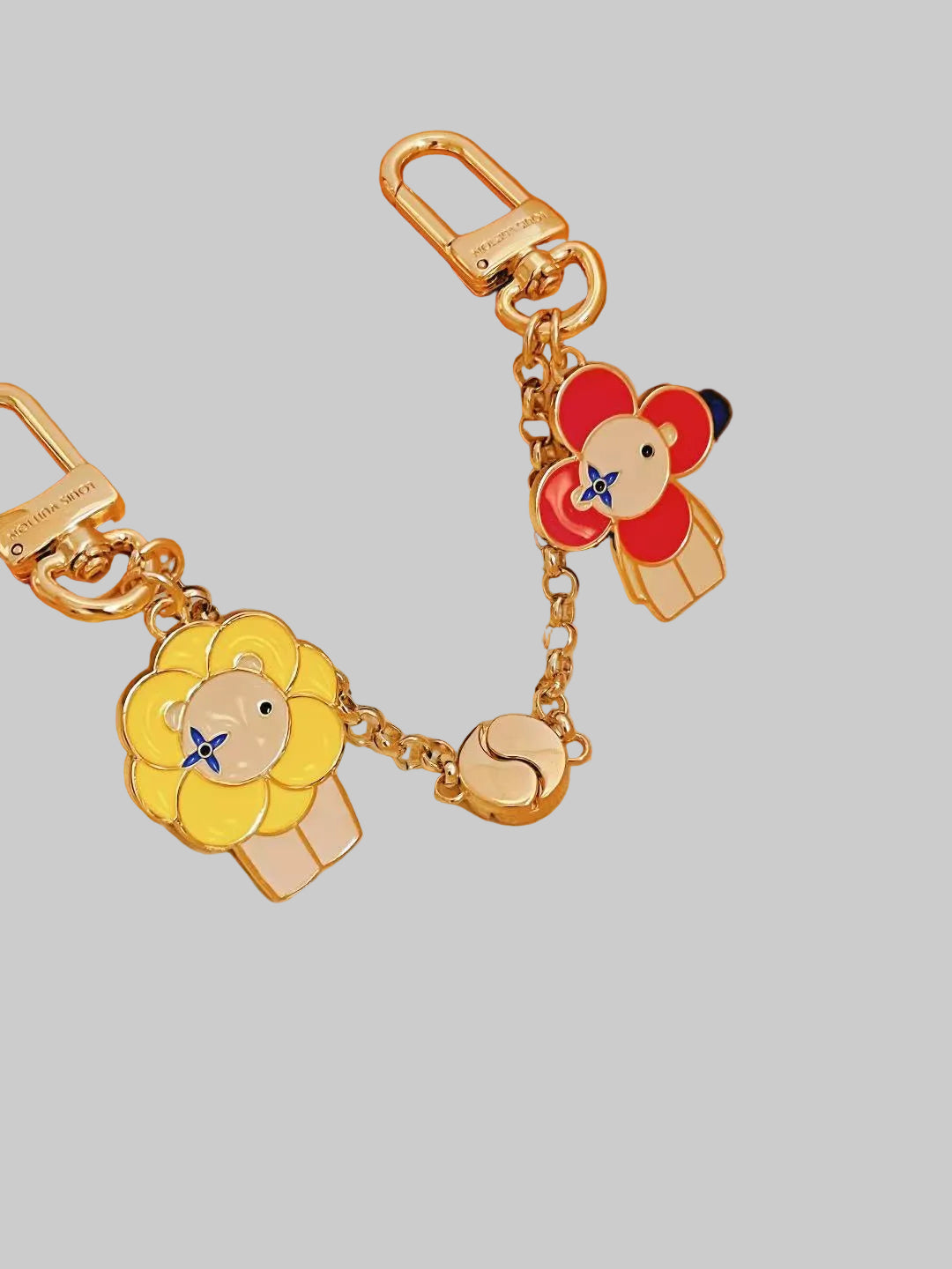 LV Pink/Yellow Vivianne bag charm